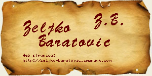 Željko Baratović vizit kartica
